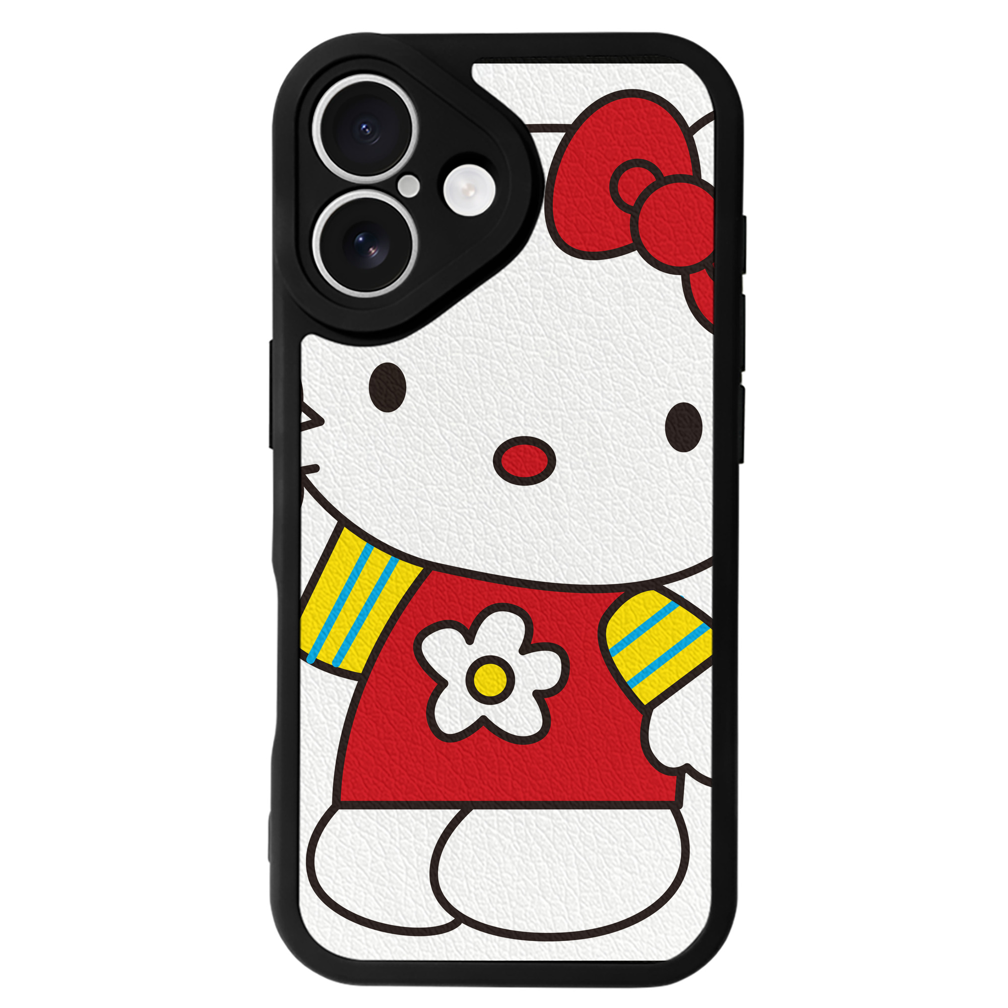 （画像用） Hello Kitty ハローキティ 【iPhone 16シリーズ対応】シリコンスマホケース（レザー調） 材質：シリコン